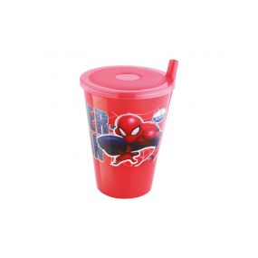 Joyo Marvel Spiderman Sipper Glass With Cap Red