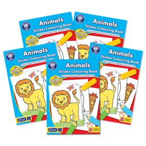 Orchard Toys Animals Sticker Colouring Books (5 pack) for Kids 3+ Years