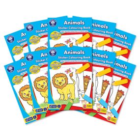 Orchard Toys Animals Sticker Colouring Books (10 pack) for Kids 3+ Years
