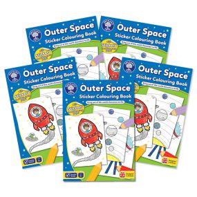 Orchard Toys Outer Space Sticker Colouring Books (5 pack) for Kids 3+ Years