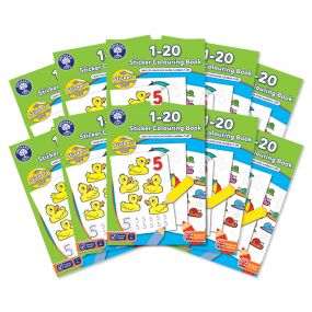 Orchard Toys 1-20 Sticker Colouring Books (10 pack) for Kids 3+ Years