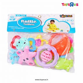 Toyshine Pack of 7 Rattle Set with Teathers for New Born Babies, Toy for Babies, Non-Toxic