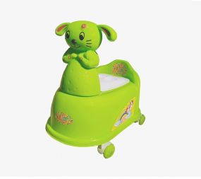 MUREN Musical Scooter Shape Potty Training seat with Easy Grip Handles, Wheels, Non toxic Material Comfortable seat for 2+ years Kids - Green