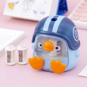 MUREN Automatic Cutter Rotate Duck Shape Pencil Sharpener for Kids Battery Operated-Sharpener for Student School Supplies Quirky Stationary (Random Color Will Be Send)