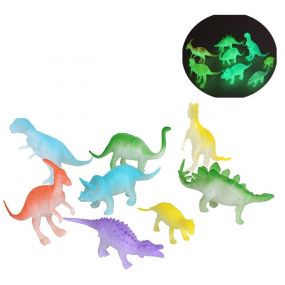 MUREN Glow In Dark Dinosaur Animal Set Of 8 - Multicolor