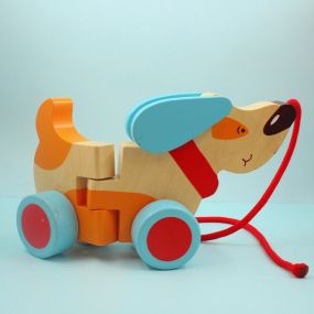 Shumee Bruno The Dog Wooden Pull Along Toy Age 1+ Years