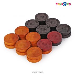 Synco Carrom Pooja Wooden Coins Accessories, with Box