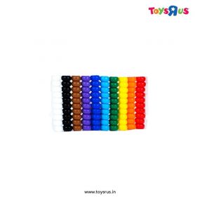 Ratnas Count & Learn Rainbow Jumbo Beads for Kids Pack of 100 (Multicolour)
