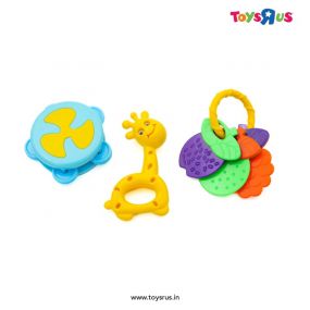 Ratnas Safe and Non-Toxic Baby Fruit Rattle 3Pcs for Babies