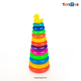 Ratnas Rainbow Color Stackable Rings With A Fun Duck On Top