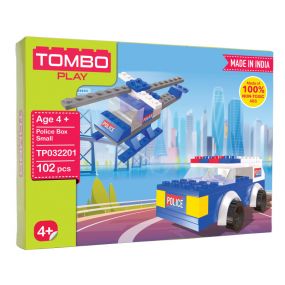 Tombo Play Police Box Interlocking Building Blocks Set for 4+ Age Kids (102 Pieces)