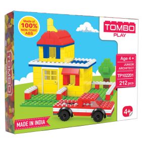 Tombo Play Junior Architect Box Interlocking Building Blocks Set for 4+ Age Kids (212 Pieces)