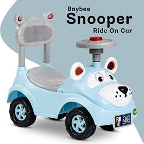 Baybee Snooper Ride On Baby Blue Car for Kids, Baby Ride On Car With Music And Horn Button-Kids Ride On Push Car for Children-(12-24 Months)