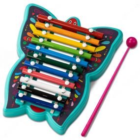 Baybee Butterfly Xylophone Musical Toys for Kids With 11 Knots, Non-Toxic Butterfly Shaped Kids Xylophone With Colors