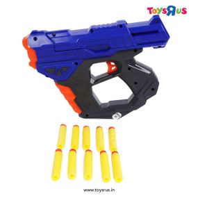 Toyshine Hexaa Warrior Foam Blaster Gun Toy, Safe and Long Range, 10 Bullets, Blue x 1