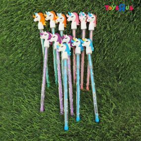 Toyshine Pack of 12 Unicorn Colorful Pencils for Girls with Rubber Unicorn Tops, Multi-Color, Party Favor, Bitthday Return Gifts